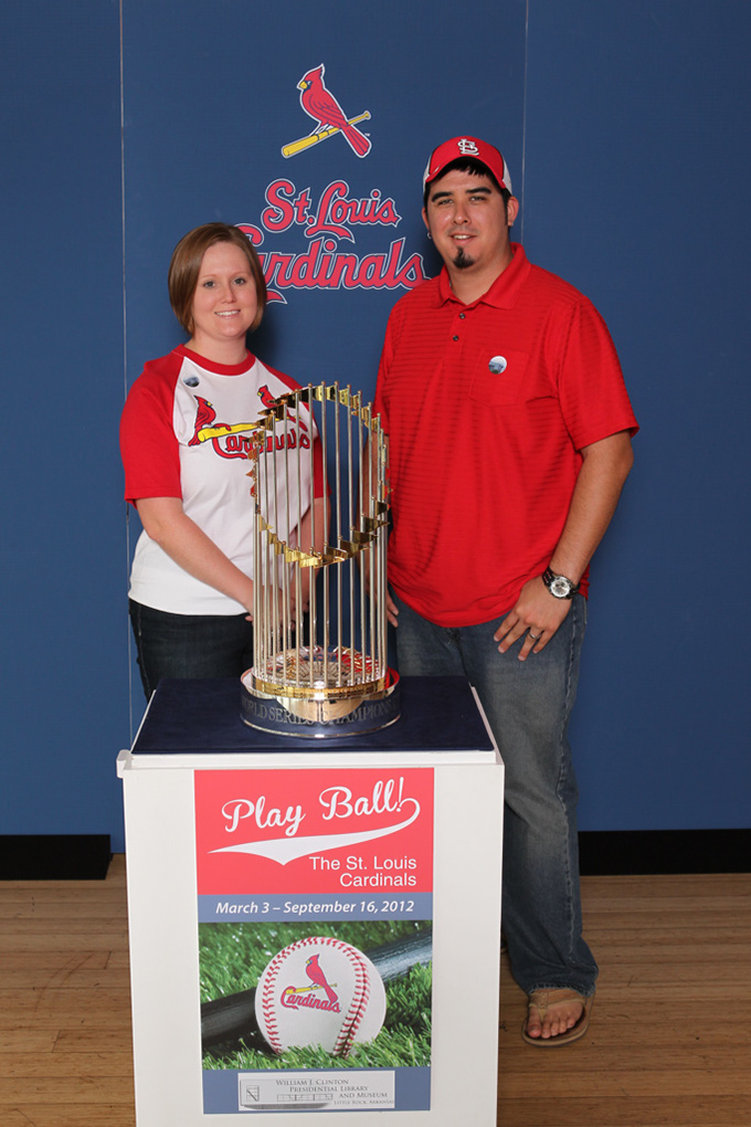 06 ©NELSON CHENAULT CLINTON LIBRARY presents ST LOUIS CARDINALS WORLD CHAMPIONSHIP TROPHY 070812